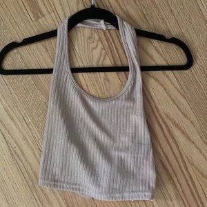 Beige halter tank top